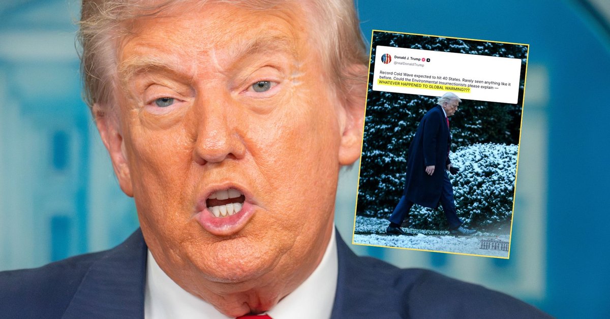 Trump wyśmiewa ocieplenie klimatu, bo w Stanach "idą mrozy". Internauci: żałosne