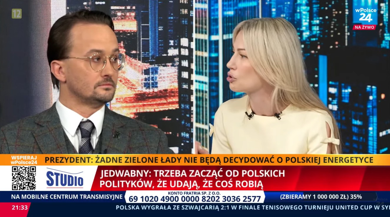 Michał Suchor, Magdalena Ogórek (Kadr z programu "Studio Magdaleny Ogórek")
