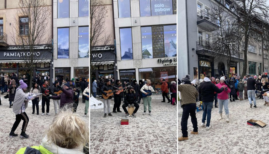 Zabawa na Krupówkach przy romskiej kapeli