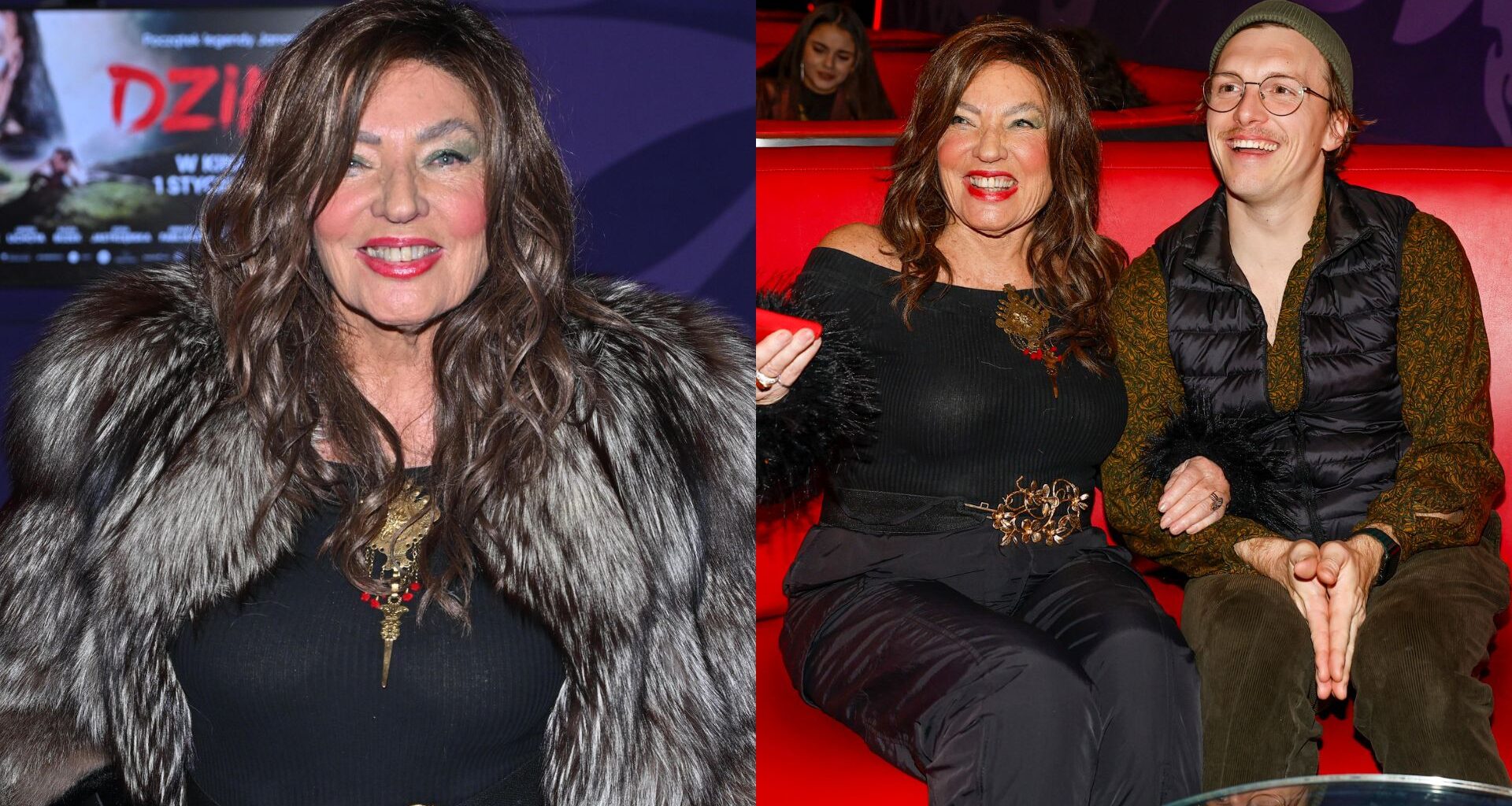 Fitkau‑Perepeczko i jej przystojni towarzysze na premierze filmu