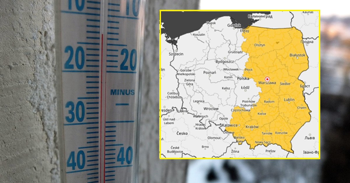 Ostrzeżenia przed silnym mrozem obowiązują już na krańcach wschodnich Polski