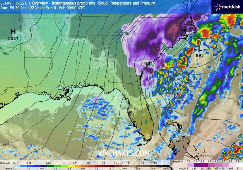 Silne śnieżyce zagrażają głównie wschodniemu wybrzeżu USA