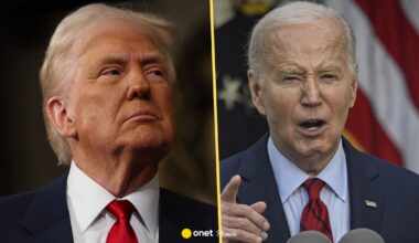 Trump sparodiował Bidena i wyśmiał używanie telepromptera. Sam przed sobą miał dwa