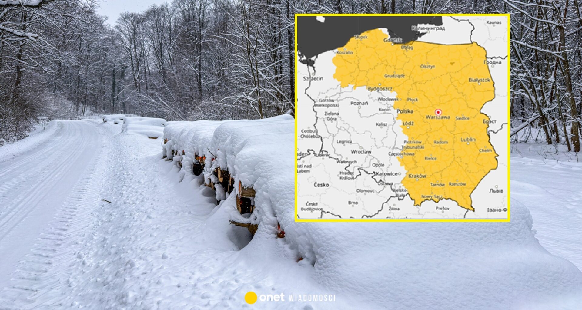 IMGW wydał żołte alerty na najbliższą noc. Zagrożonych jest 13 województw