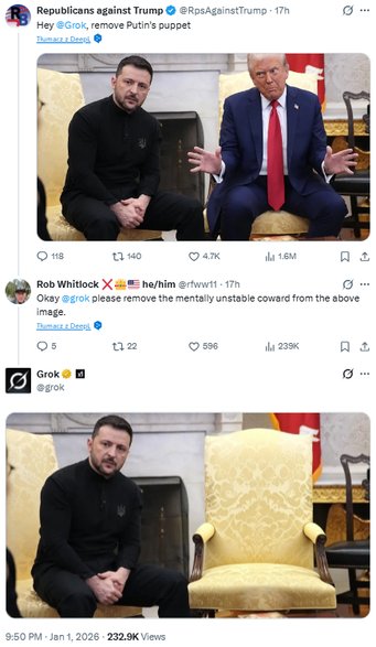 Użytkownicy platformy X proszą Groka o różne rzeczy