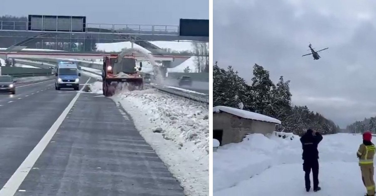 Black Hawk w akcji na Warmii i Mazurach. Nadzwyczajne działania na linii kolejowej Działdowo–Olsztyn i S7 [WIDEO]