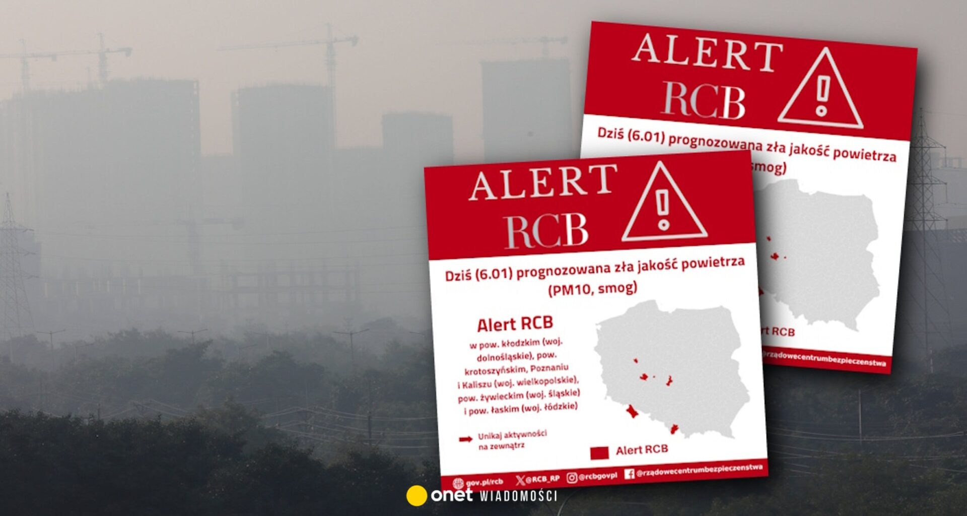 Alert RCB dla części Polski. "Unikaj aktywności na zewnątrz"