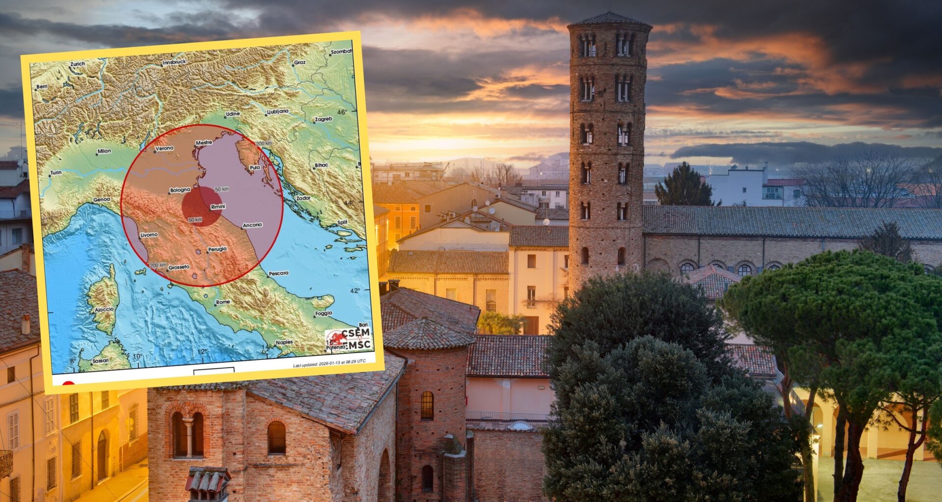 W okolicy miasta Rawenna we Włoszech doszło do trzęsienia ziemi (screen: X / LastQuake)