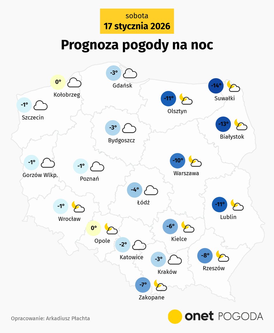 Noc niemal wszędzie przyniesie mróz, na wschodzie miejscami dwucyfrowy