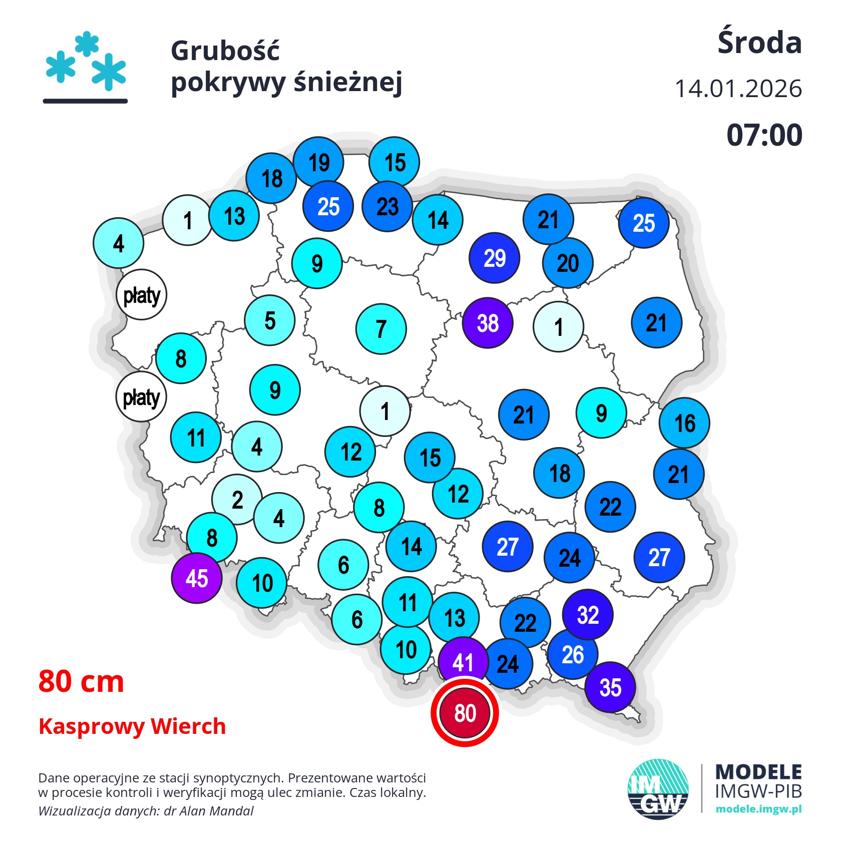Śniegiem pokryta jest obecnie cała Polska