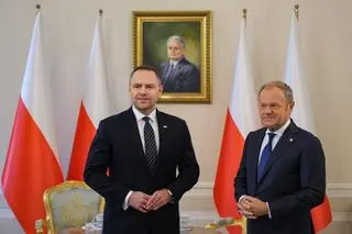 Donald Tusk i Karol Nawrocki