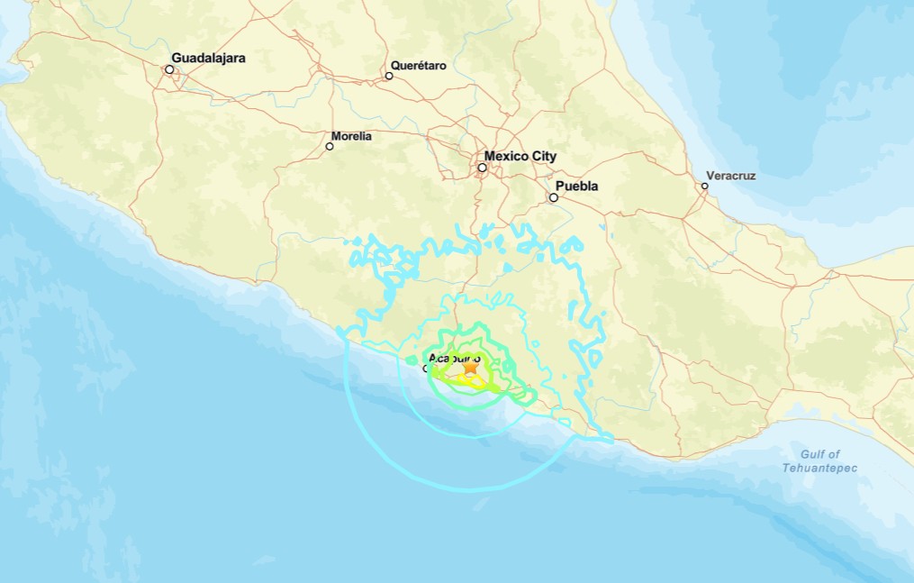 Trzęsienie ziemi w pobliżu miasta Acapulco w Meksyku