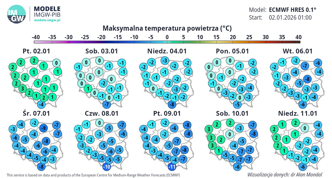 Popołudniami temperatura również na coraz większym obszarze Polski będzie ujemna