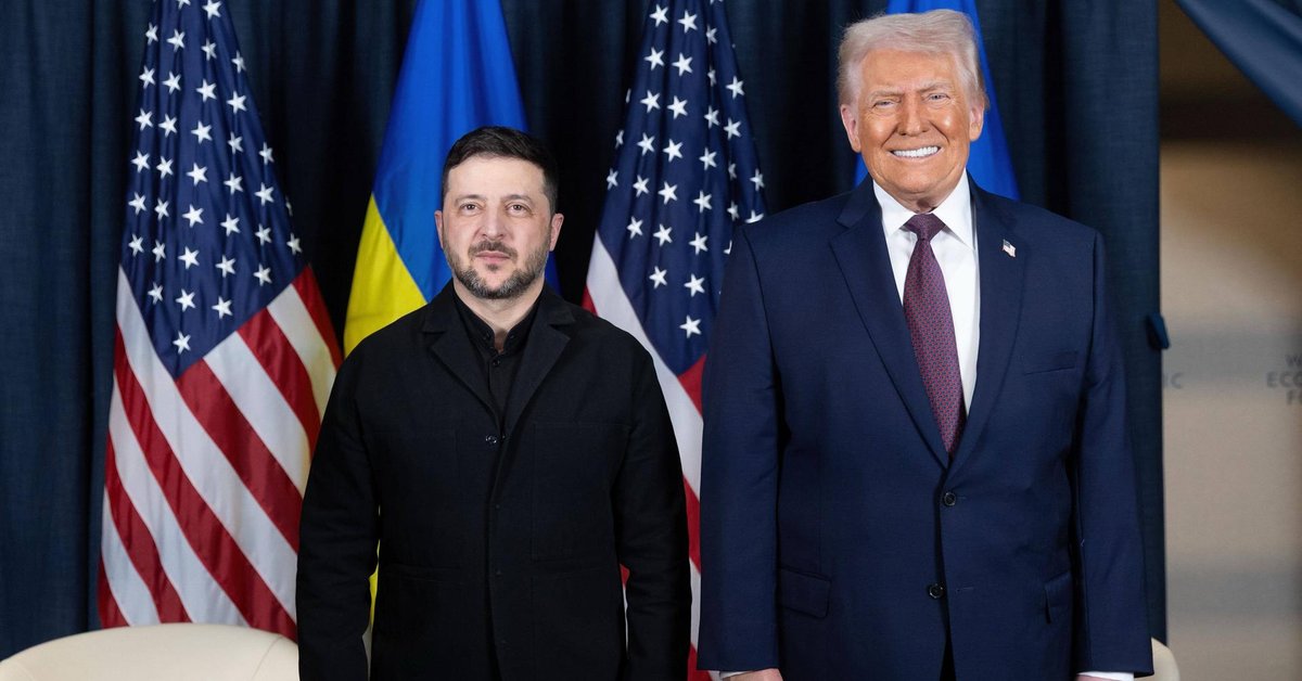 Donald Trump i Wołodymyr Zełenski przed spotkaniem dwustronnym w Davos