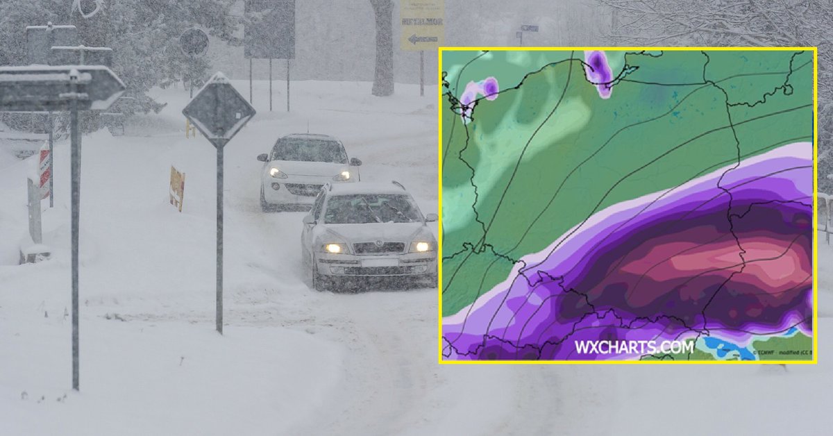 Prognozowany przyrost pokrywy śnieżnej w Polsce do końca tygodnia