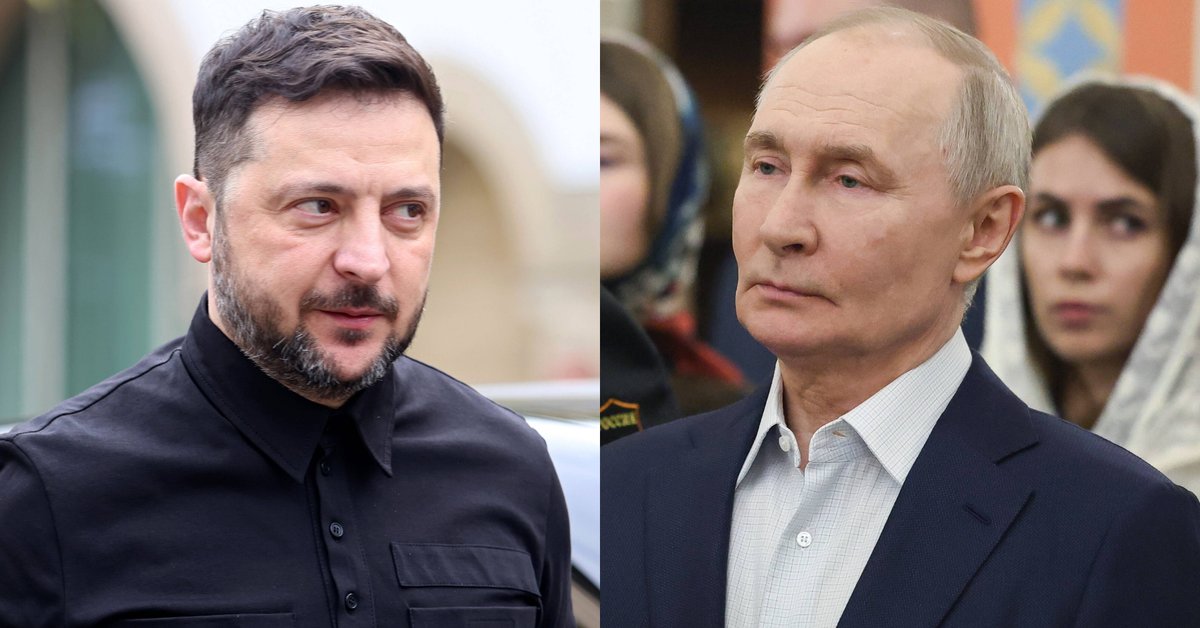 Od lewej: Wołodymyr Zełenski i Władimir Putin