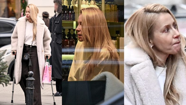 Katarzyna Warnke na zakupach. Poruszała się o kulach