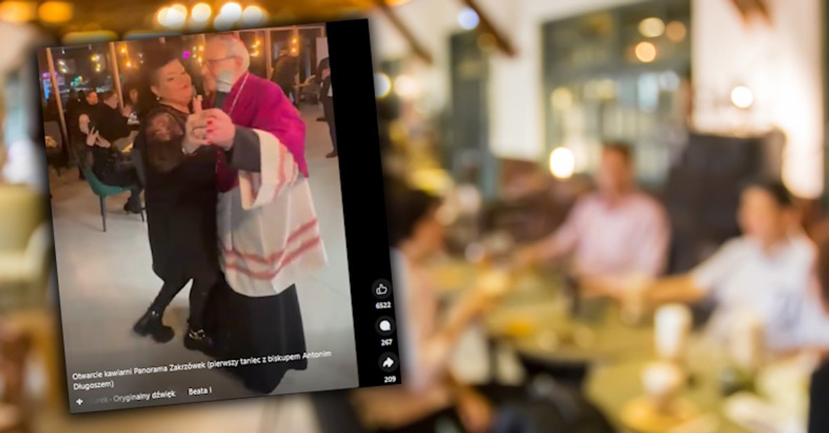 Biskup królem parkietu w krakowskiej kawiarni. Wideo obiegło sieć