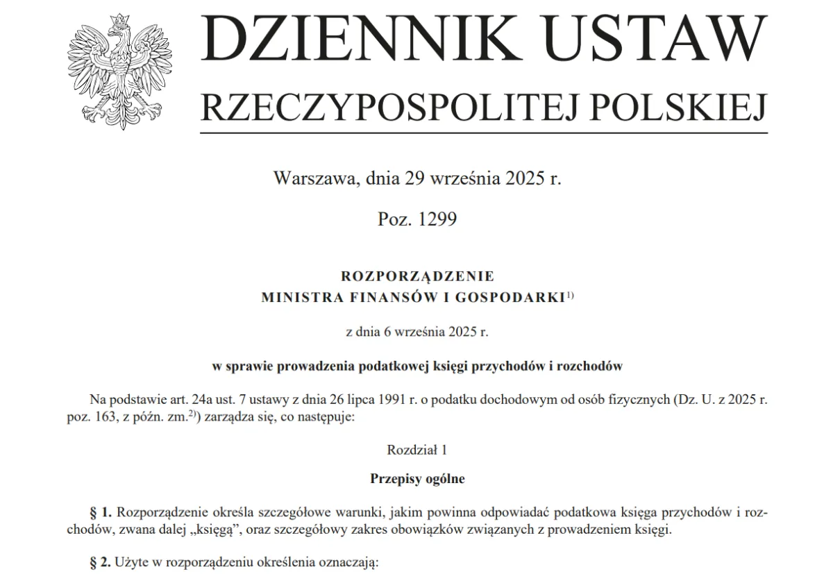 PKPiR - nowe rozporządzenie od 2026 roku. Zmiana terminu księgowania kosztów, dwie dodatkowe kolumny do KSeF, dowody księgowe i inne ważne zmiany