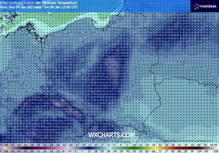 W nocy z poniedziałku na wtorek pojawi się w Polsce dwucyfrowy mróz