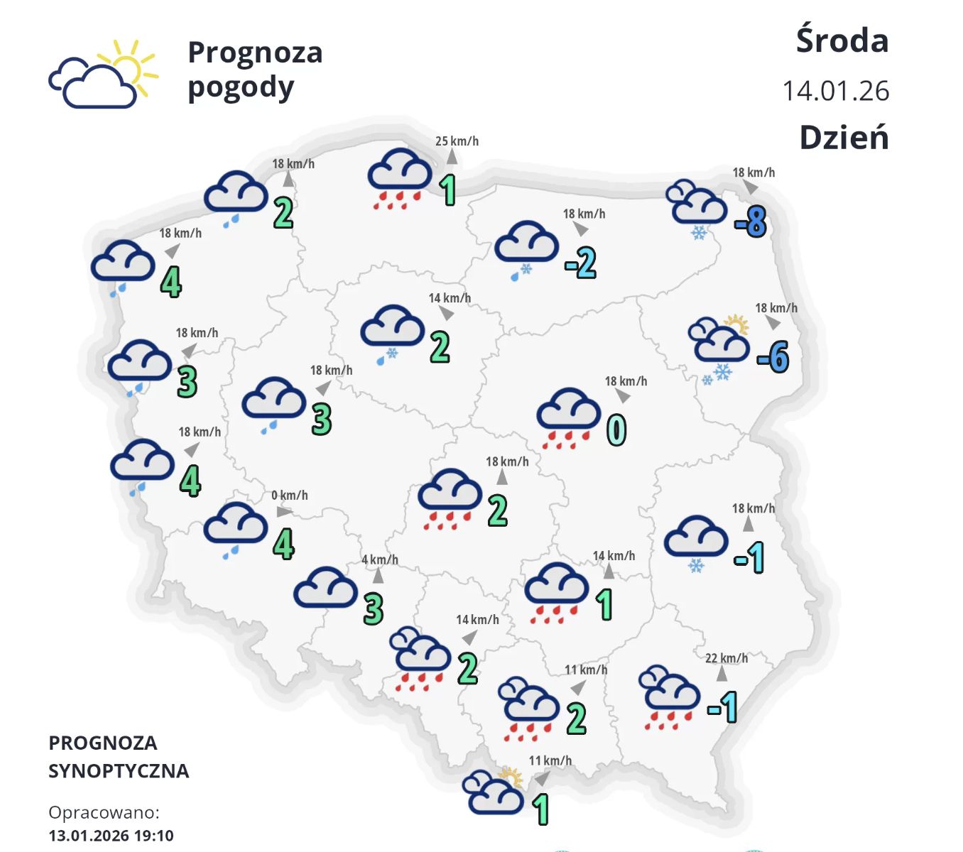 Prognoza na środę i środek tygodnia