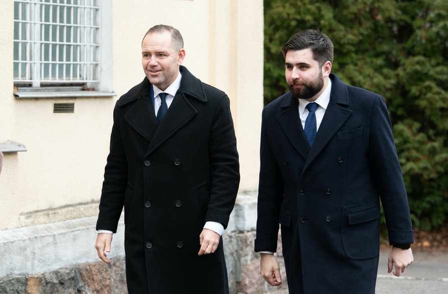 Karol Nawrocki, wówczas jako kandydat na prezydenta Polski popierany przez PiS, oraz prezydent Chełma Jakub Banaszek (grudzień 2024) 