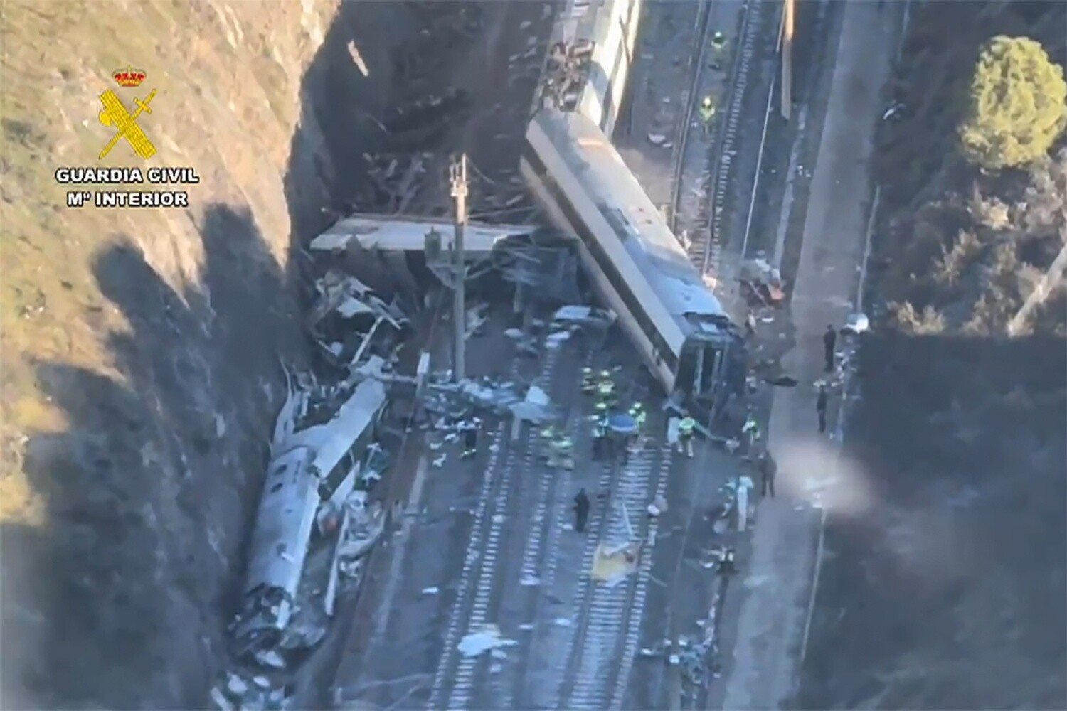 Miejsce katastrofy kolejowej w Adamuz, Kordoba, Hiszpania, 19 stycznia 2026 r.
