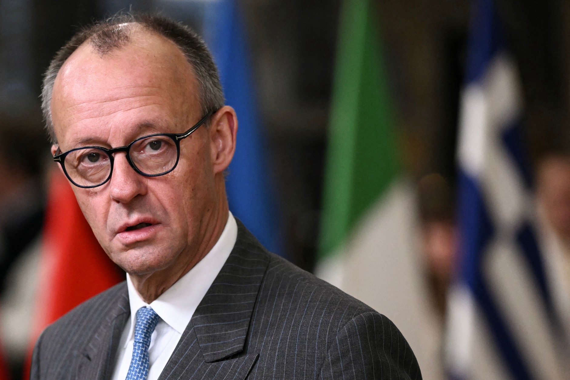 Kanclerz Niemiec Friedrich Merz w Brukseli, 18 grudnia 2025 r.
