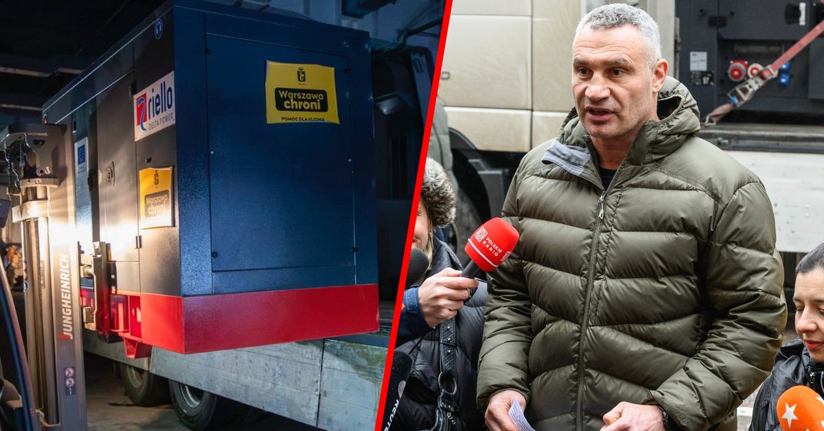 Witalij Kliczko i agregaty ofiarowane przez Warszawę dla Kijowa