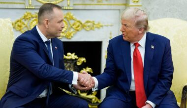 Prezydenci USA Donald Trump i Polski Karol Nawrocki we wrześniu 2025 r. w Białym Domu