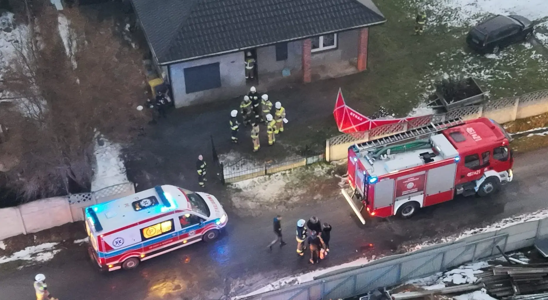 Tragiczny pożar budynku mieszkalnego w Myjomicach