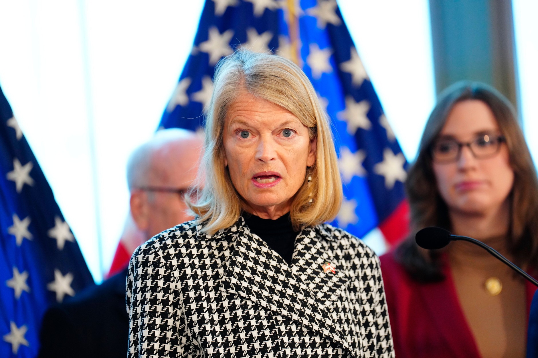 Lisa Murkowski, republikańska senatorka i znana krytyczka Donalda Trumpa, w trakcie wizyty w Kopenhadze, 17 stycznia 2026 r. 