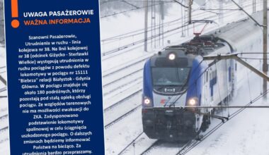 Awaria pociągu PKP Intercity na trasie Białystok – Gdynia. 180 osób utknęło