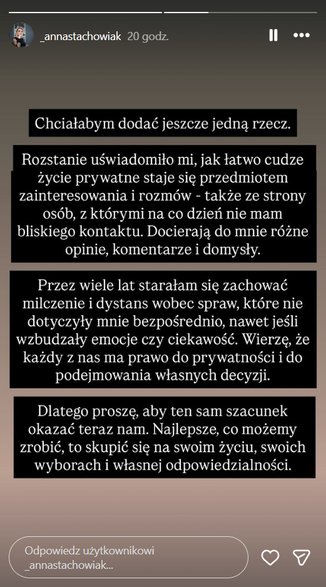 Screen z instagramowego profilu Anny Stachowiak