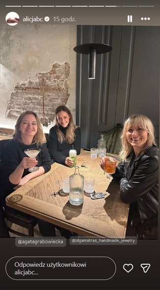 InstaStory z profilu Alicji Bachledy-Curuś
