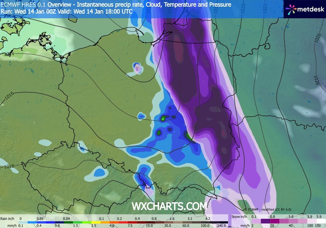 Na wschodzie Polski mocno sypnie śniegiem