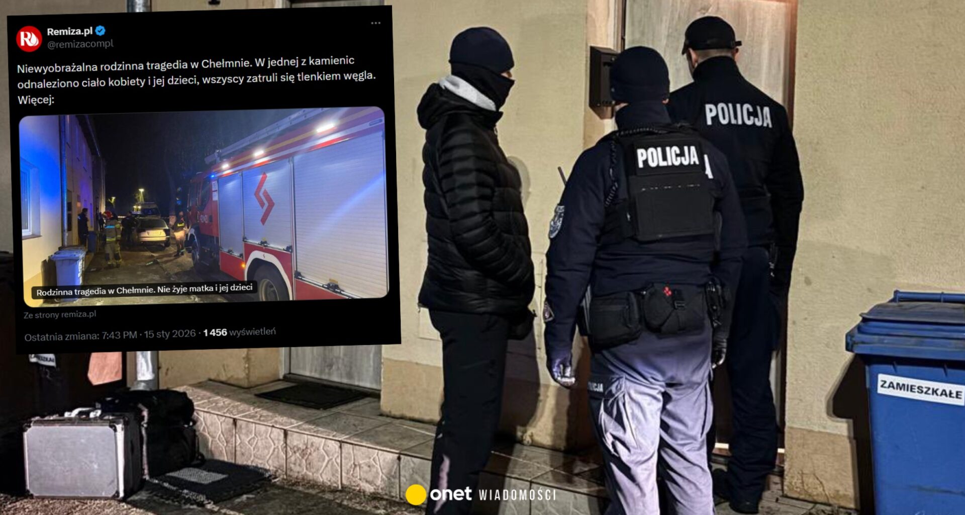 Tragedia w Chełmnie. Nie żyją matka i trójka jej dzieci. Zatruli się czadem