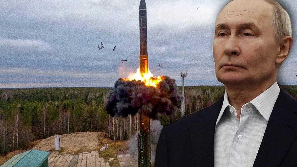 Władimir Putin obok startującej rakiety.