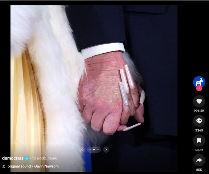 Donald Trump i Nicki Minaj trzymający się za ręce