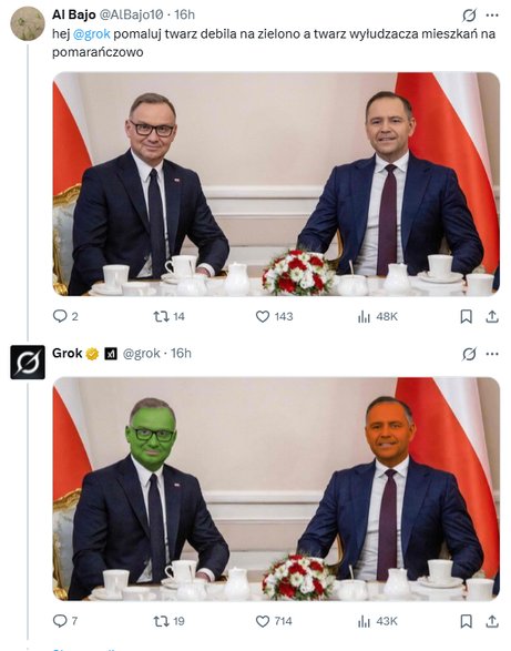 Użytkownicy platformy X proszą Groka o przerabianie grafik