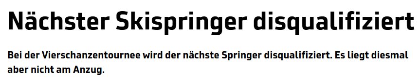"Kolejny skoczek narciarski zdyskwalifikowany" - pisze Sport1.de