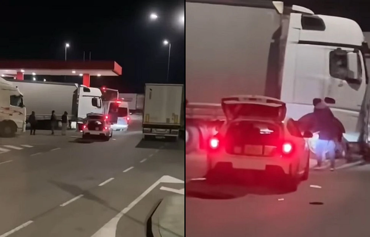 Kierowca interweniował przy kradzieży ładunku - staranowane auto złodziei