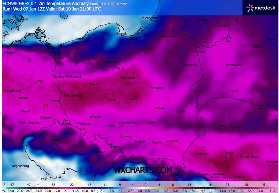 Weekend przyniesie imponującą anomalię temperatury. Będzie nawet o 15 st. C chłodniej od normy