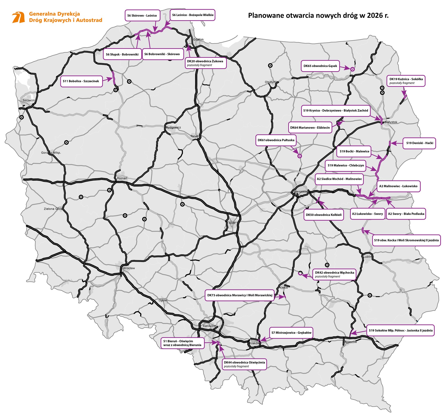 Nowe drogi w Polsce w 2026 r. Te odcinki zostaną otwarte - mapa