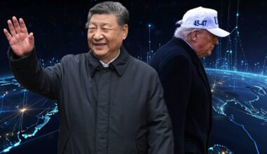 Na zdjęciu głównym przewodniczący Chin Xi Jinping oraz prezydent Stanów Zjednoczonych Donald Trump. W tle mapa świata (zdj. ilustracyjne)