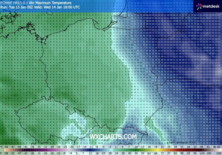 Tylko na północnym wschodzie i krańcach wschodnich utrzyma się w środę jeszcze ujemna temperatura