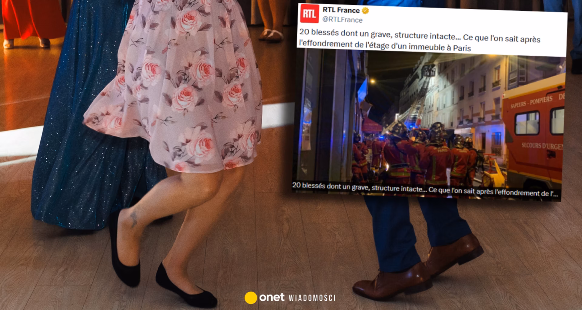 Skoczna impreza urodzinowa w mieszkaniu w Paryżu. Nagle zapadła się podłoga - Onet Wiadomości