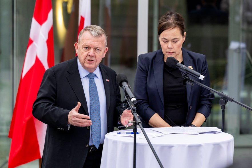 Lars Lokke Rasmussen i Vivian Motzfeldt, ministrowie spraw zagranicznych Danii i Grenlandii. Waszyngton, 14 stycznia 2026 r.