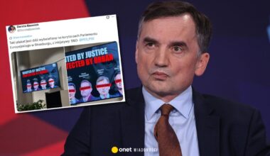 Zbigniew Ziobro i Marcin Romanowski na plakacie w PE. "Ścigani"