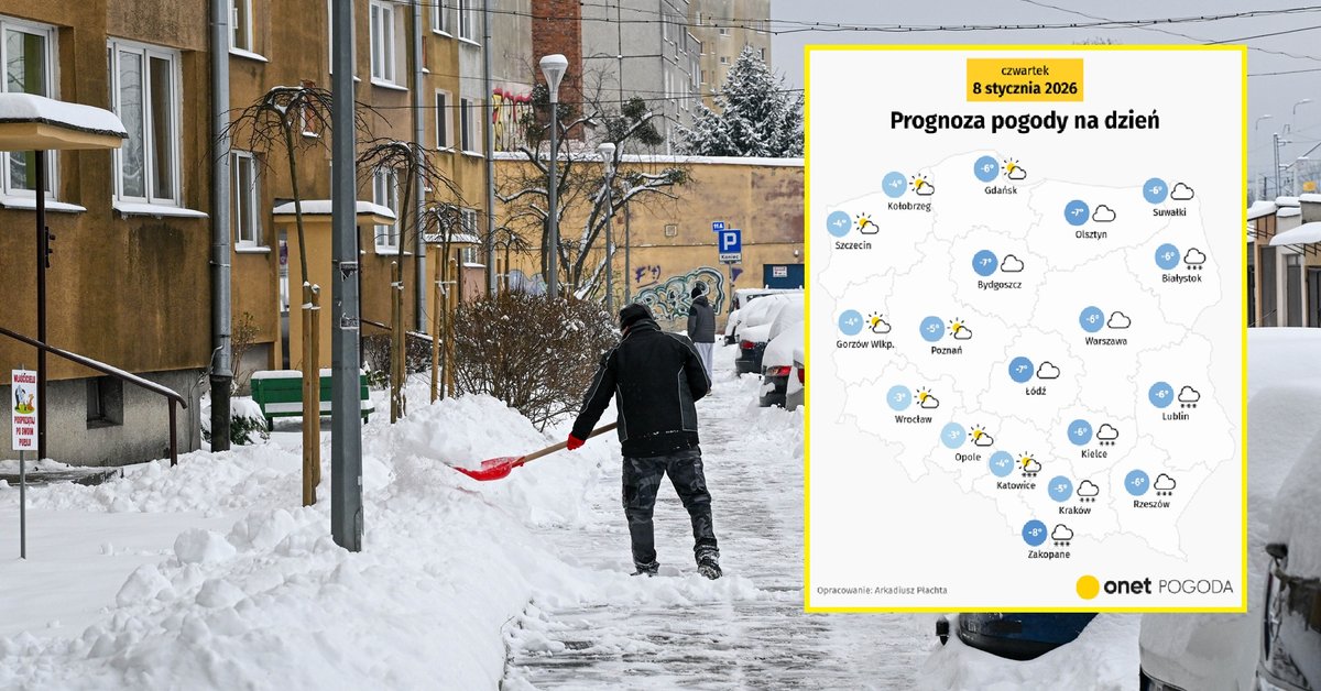 W nocy temperatura na przeważającym obszarze kraju spadnie poniżej -10 st. C